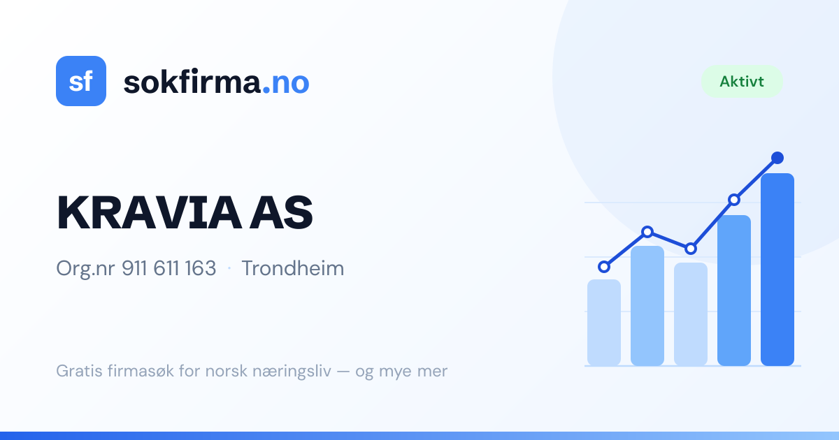 Kravia AS — Trondheim — Regnskap, eiere og roller (911611163) — søkfirma