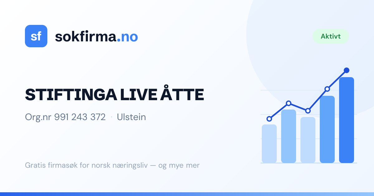 Stiftinga Live Åtte — Ulstein — Regnskap, roller og nøkkeltall ...